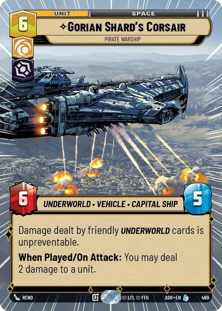 Gorian Shard's Corsair - Pirate Warship — Ashes of the Empire — Star Wars: Unlimited