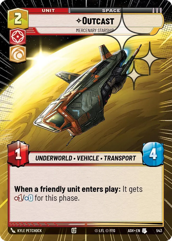 Outcast - Mercenary Starship — Ashes of the Empire — Star Wars: Unlimited