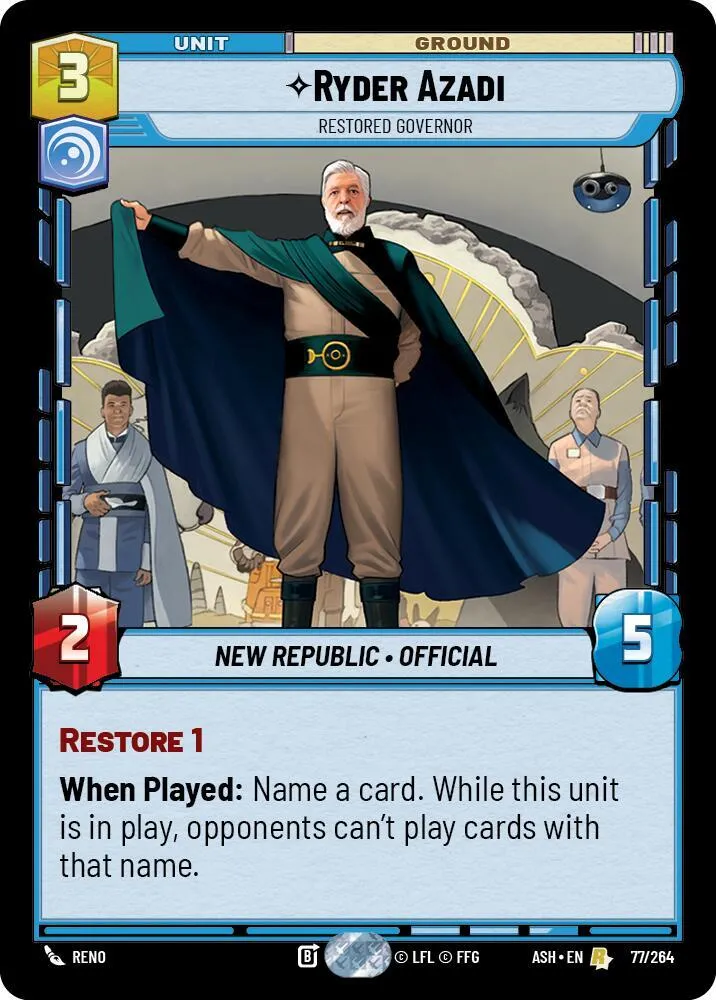 Ryder Azadi - Gouverneur Réinstauré — Ashes of the Empire — Star Wars: Unlimited
