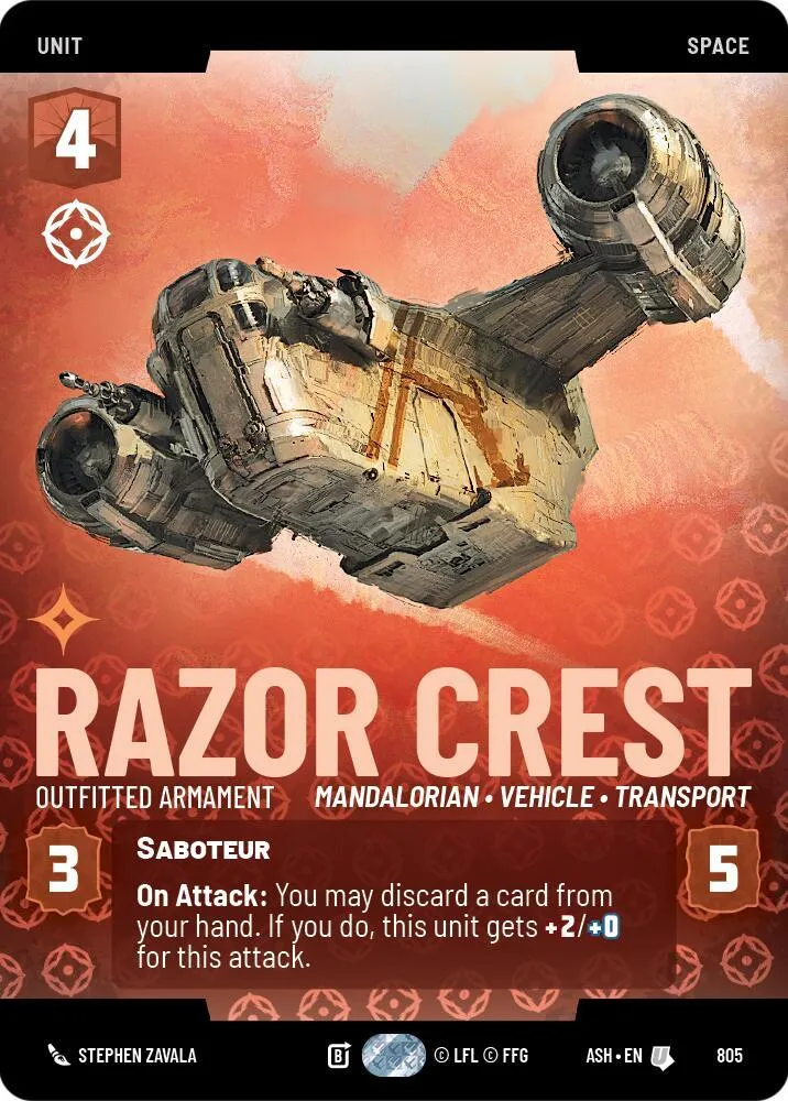 Razor Crest - Outfitted Armament — Ashes of the Empire — Star Wars: Unlimited