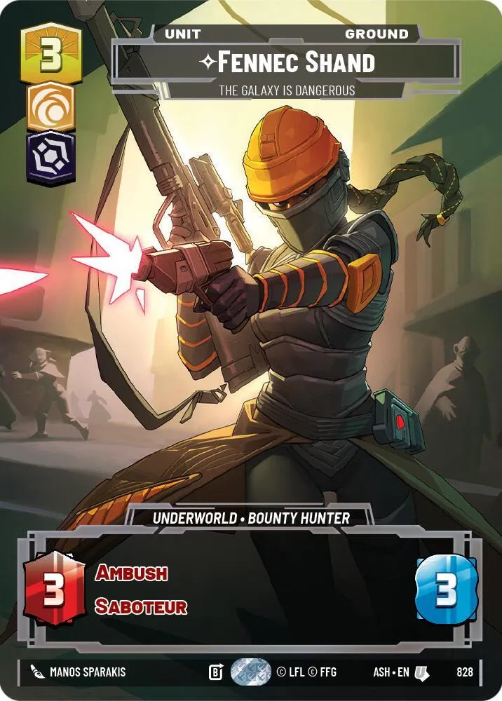Fennec Shand - The Galaxy Is Dangerous — Ashes of the Empire — Star Wars: Unlimited