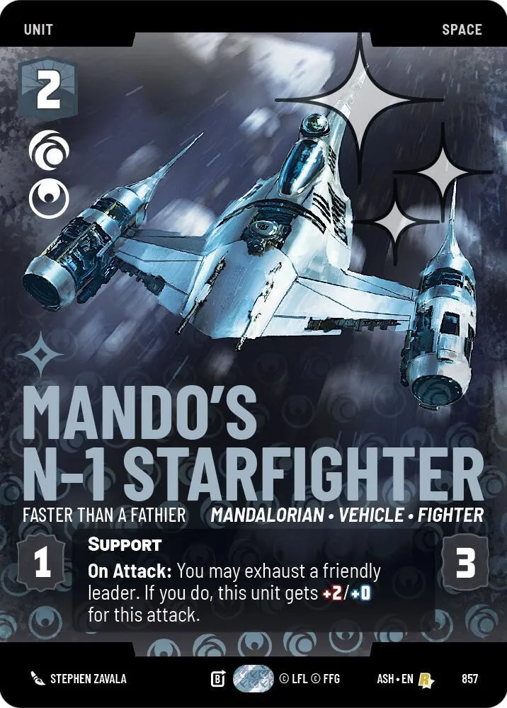 Mando's N-1 Starfighter - Faster than a Fathier — Ashes of the Empire — Star Wars: Unlimited