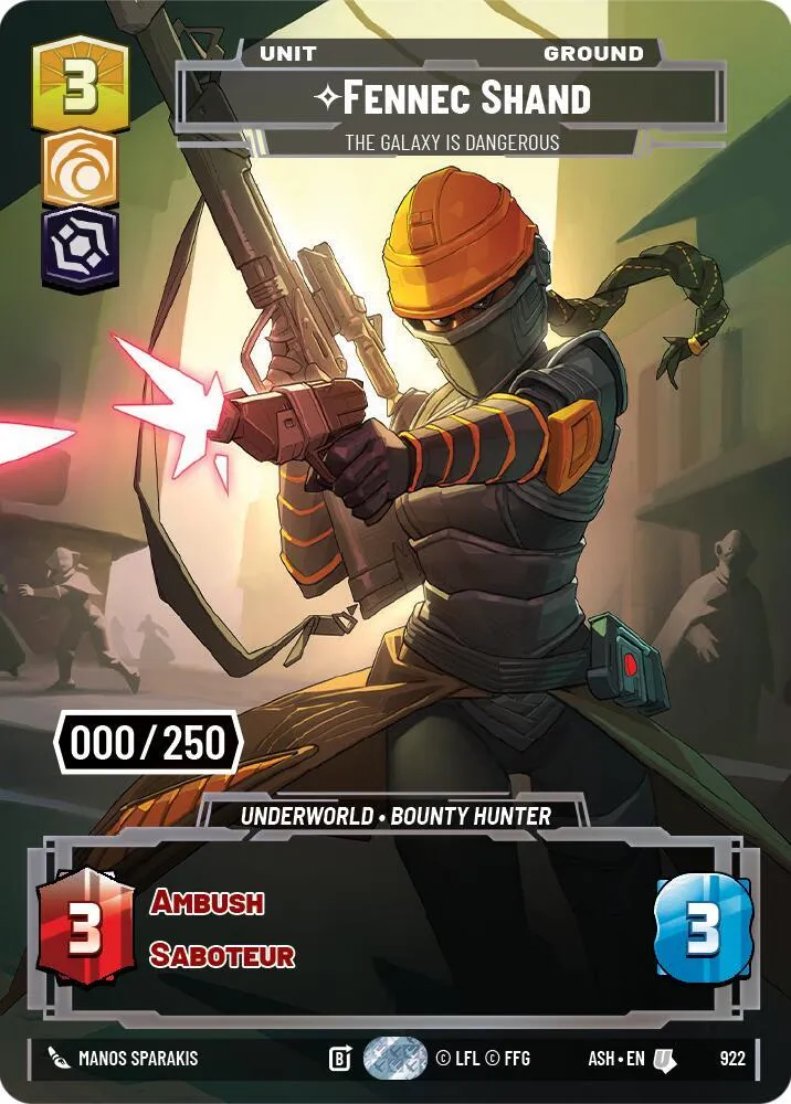 Fennec Shand - The Galaxy Is Dangerous — Ashes of the Empire — Star Wars: Unlimited