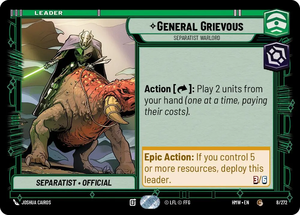 General Grievous - Separatist Warlord — Homeworlds — Star Wars: Unlimited