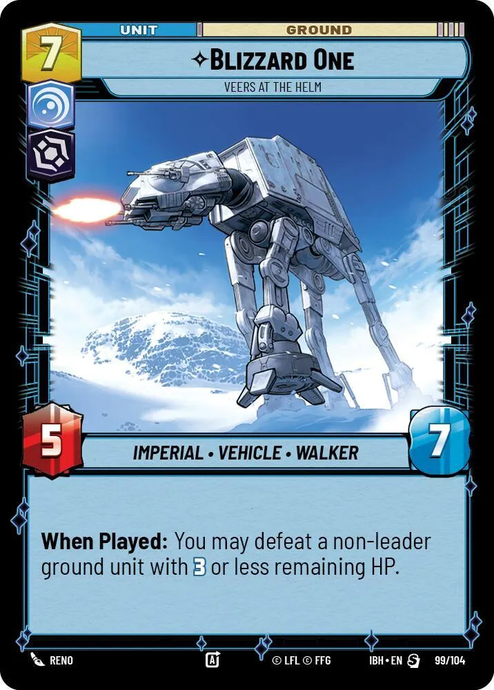 Blizzard One - Veers À La Barre — Intro Battle: Hoth — Star Wars: Unlimited