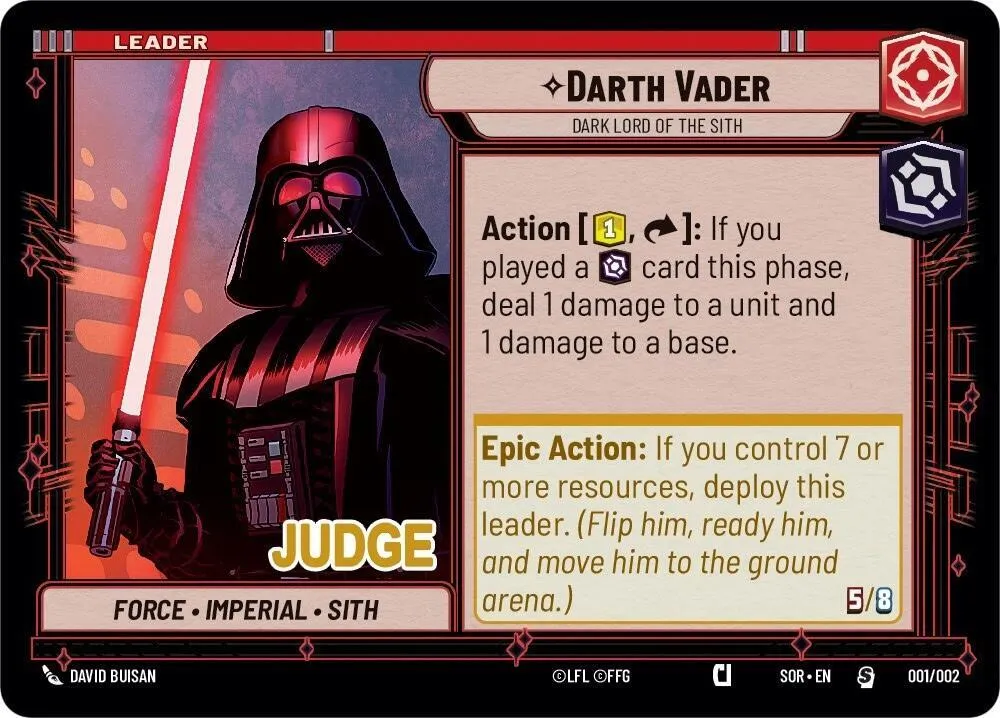 Dark Vador - Seigneur Noir Des Sith — Judge Promos — Star Wars: Unlimited