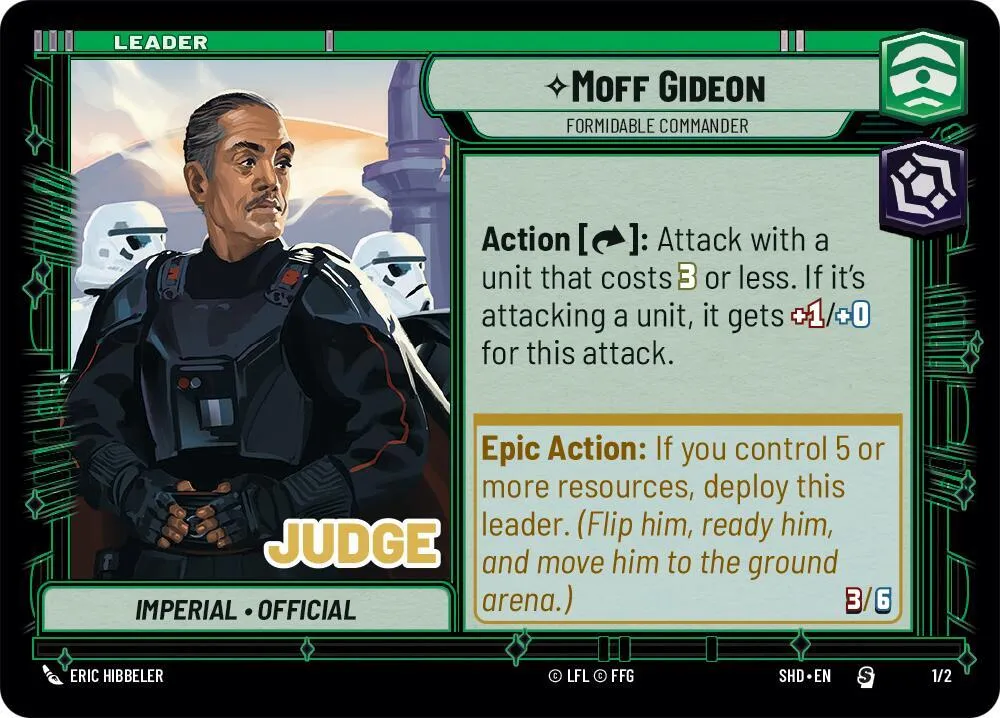 Moff Gideon - Redoutable Commandant — Judge Promos — Star Wars: Unlimited