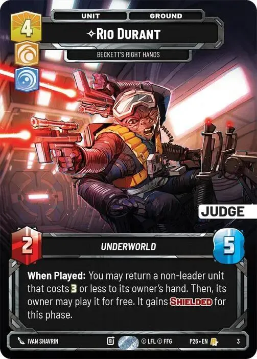 Rio Durant - Main Droite De Beckett — Judge Promos — Star Wars: Unlimited