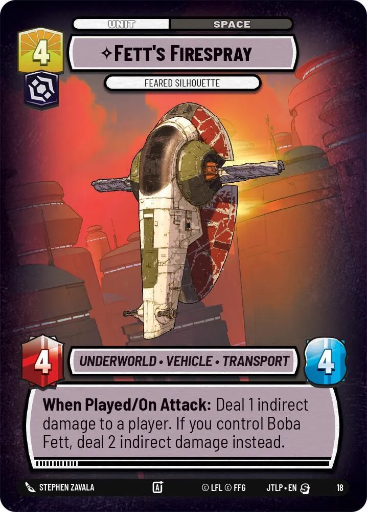 Fett's Firespray - Feared Silhouette — Jump to Lightspeed: Weekly Play Promos — Star Wars: Unlimited