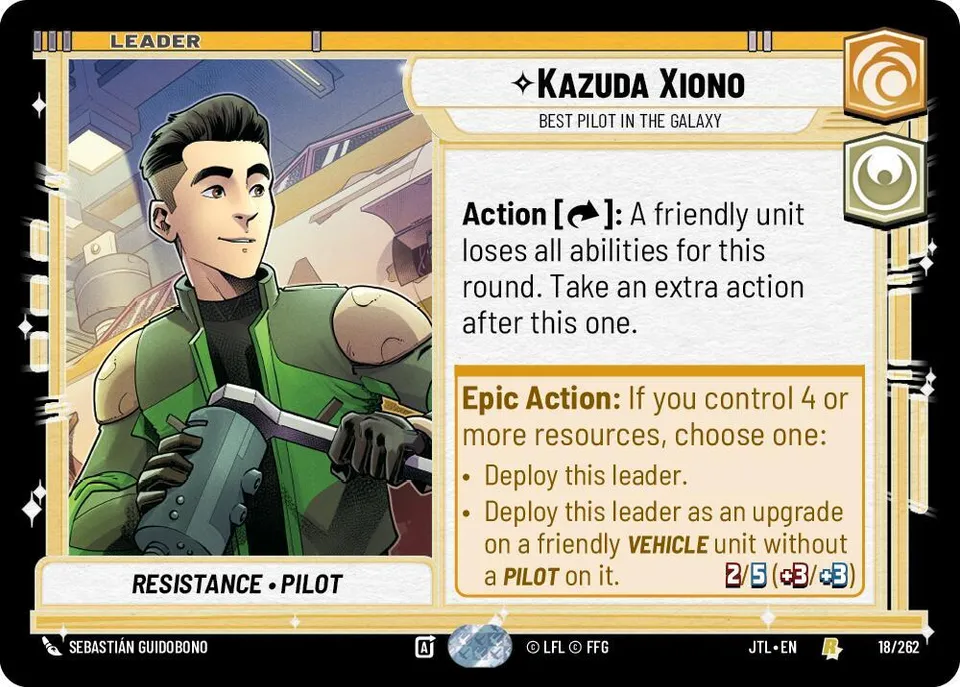 Kazuda Xiono - Best Pilot in the Galaxy from Jump to Lightspeed - Star Wars: Unlimited