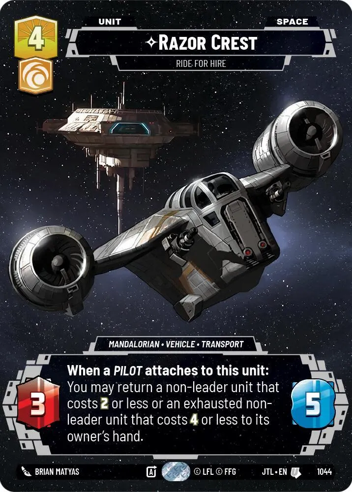Razor Crest - Ride for Hire — Jump to Lightspeed — Star Wars: Unlimited