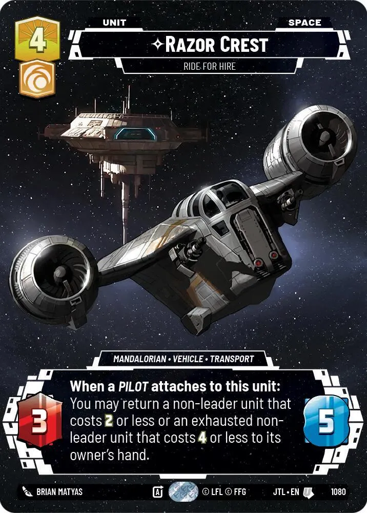 Razor Crest - Ride for Hire — Jump to Lightspeed — Star Wars: Unlimited