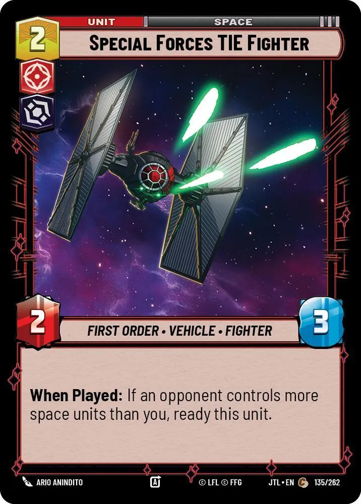 Chasseur TIE des Forces Spéciales — Jump to Lightspeed — Star Wars: Unlimited