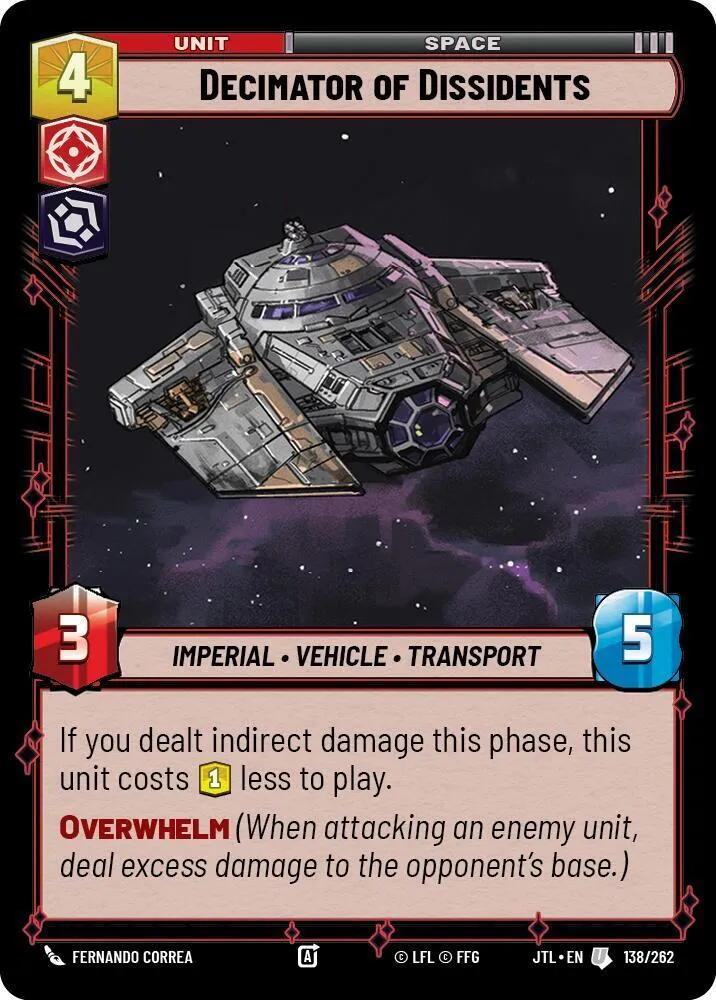 Decimator des Dissidents — Jump to Lightspeed — Star Wars: Unlimited