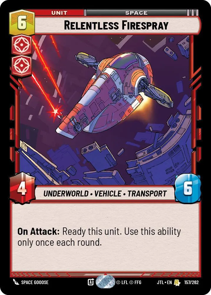 Relentless Firespray — Jump to Lightspeed — Star Wars: Unlimited