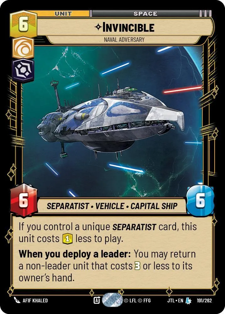 Invincible - Naval Adversary — Jump to Lightspeed — Star Wars: Unlimited