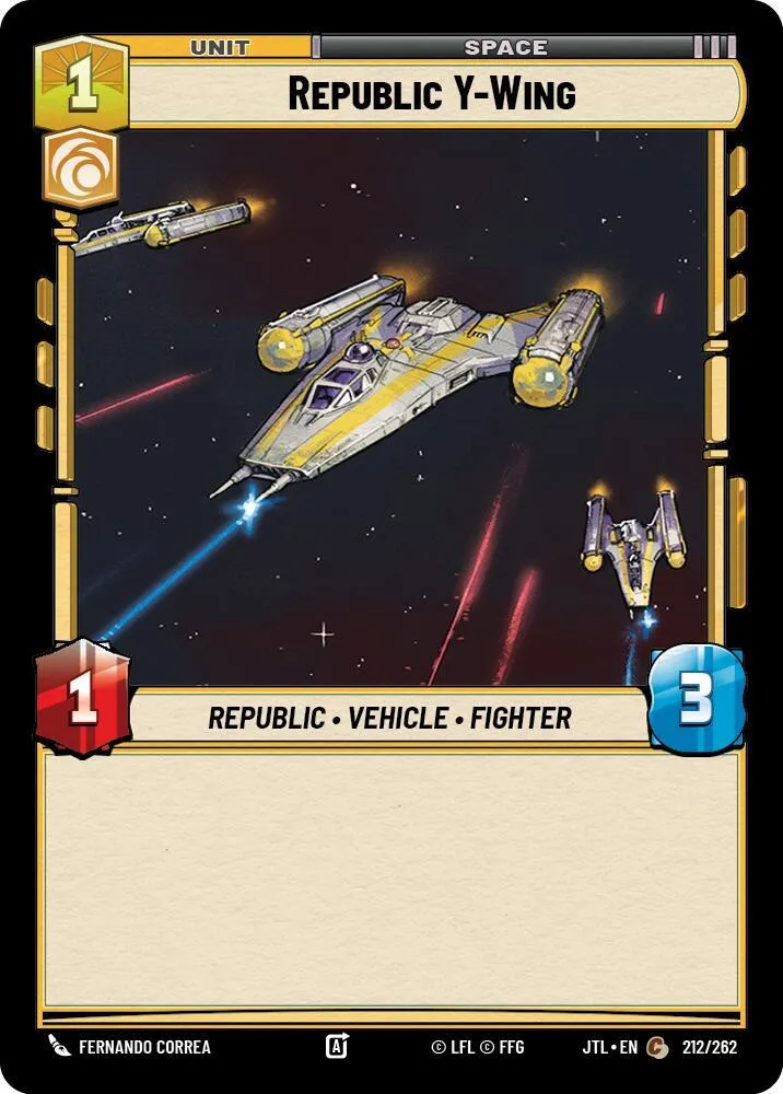 Y-Wing de la République — Jump to Lightspeed — Star Wars: Unlimited