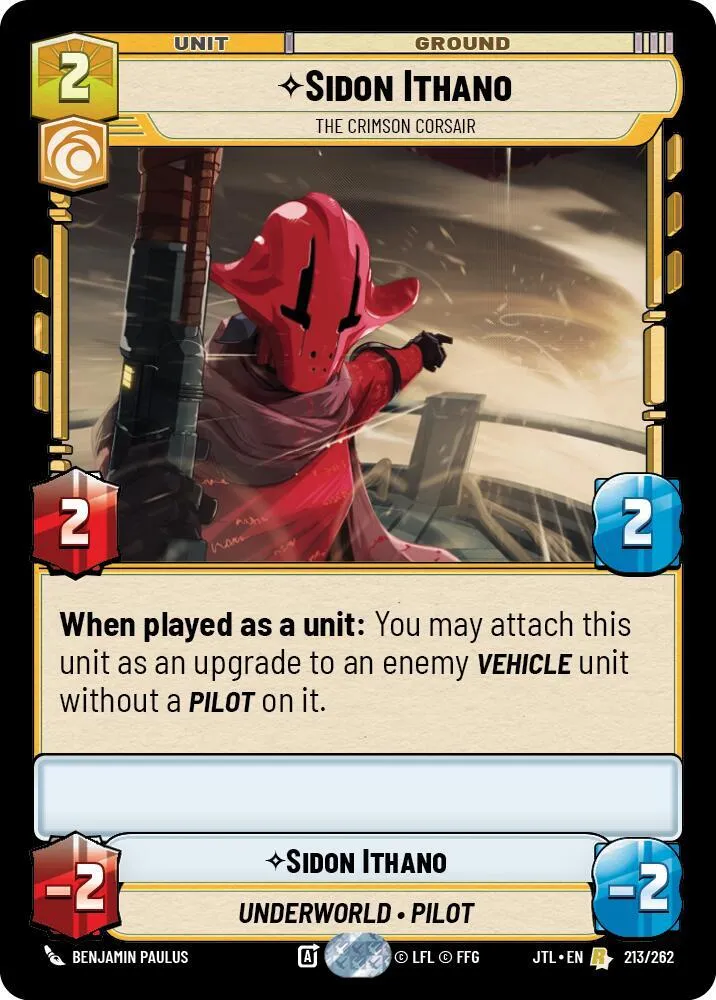 Sidon Ithano - The Crimson Corsair — Jump to Lightspeed — Star Wars: Unlimited