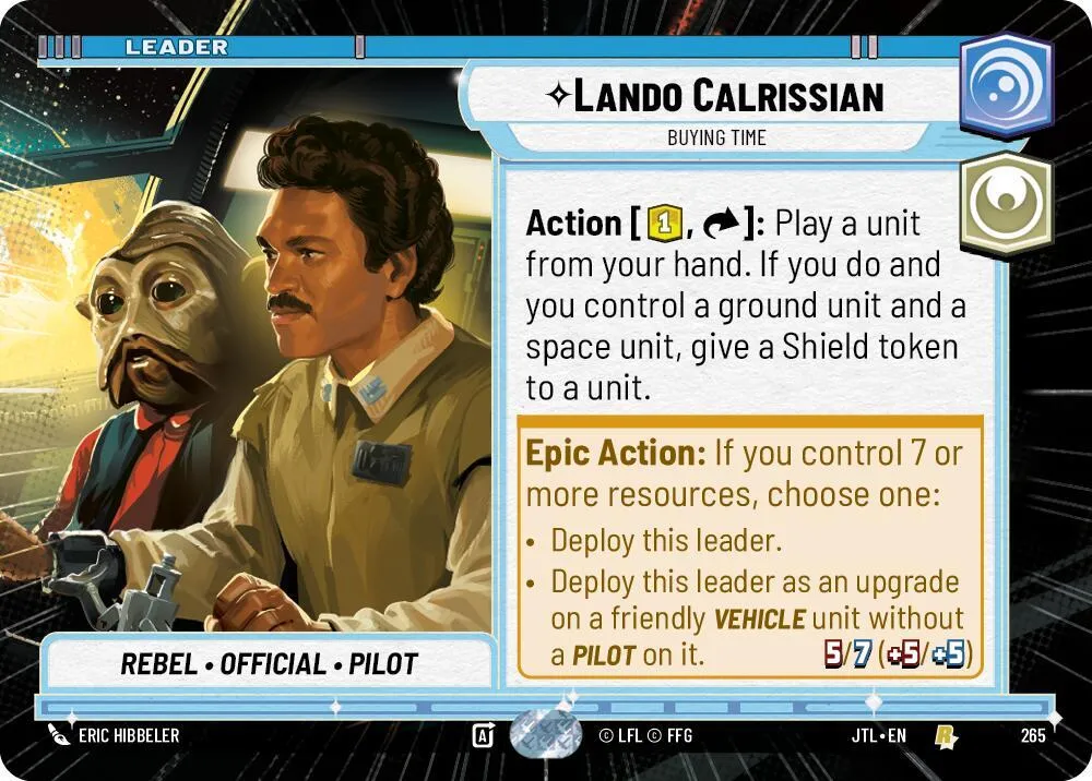 Lando Calrissian - Buying Time — Jump to Lightspeed — Star Wars: Unlimited