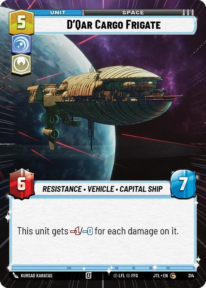Frégate Cargo de D'Qar — Jump to Lightspeed — Star Wars: Unlimited