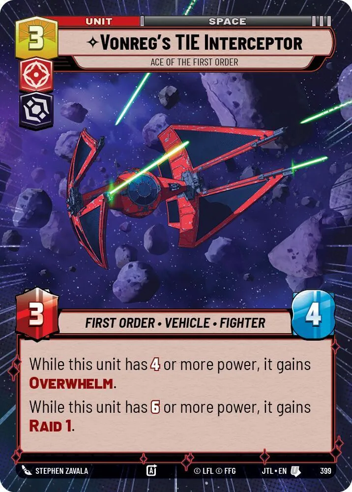 Intercepteur TIE de Vonreg - As Du Premier Ordre — Jump to Lightspeed — Star Wars: Unlimited