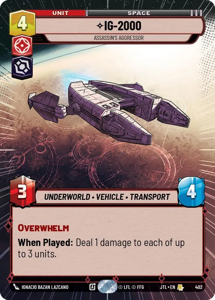 IG-2000 - Aggressor De L'Assassin — Jump to Lightspeed — Star Wars: Unlimited