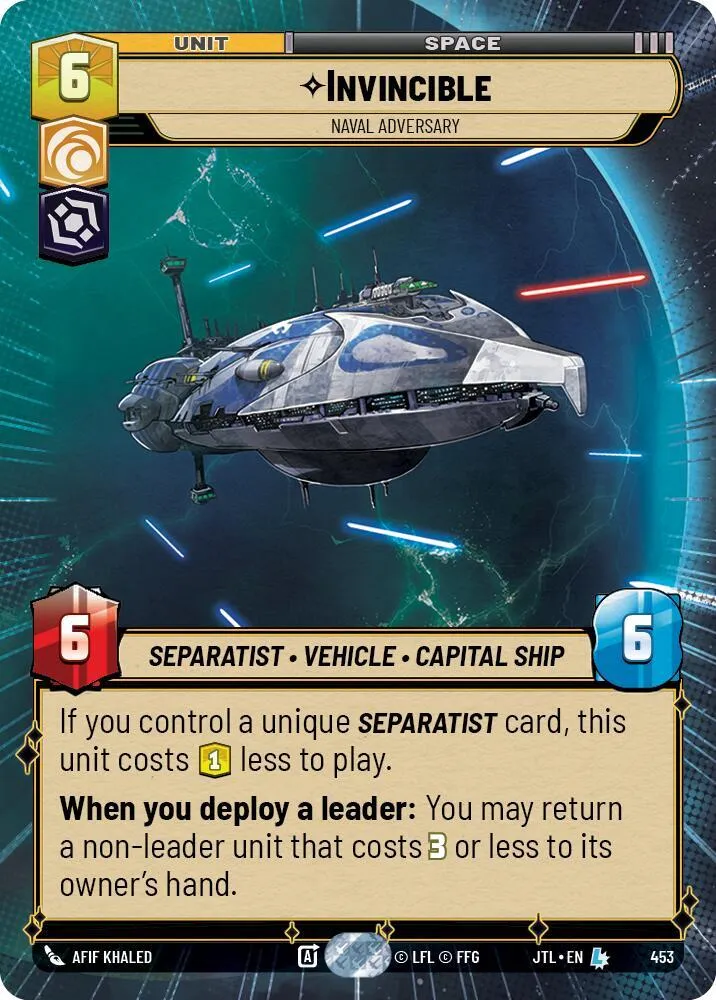 Invincible - Adversaire Naval — Jump to Lightspeed — Star Wars: Unlimited
