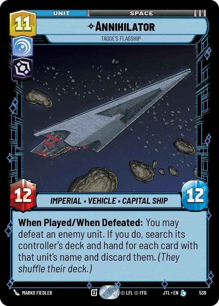 Annihilator - Vaisseau Amiral De Tagge — Jump to Lightspeed — Star Wars: Unlimited