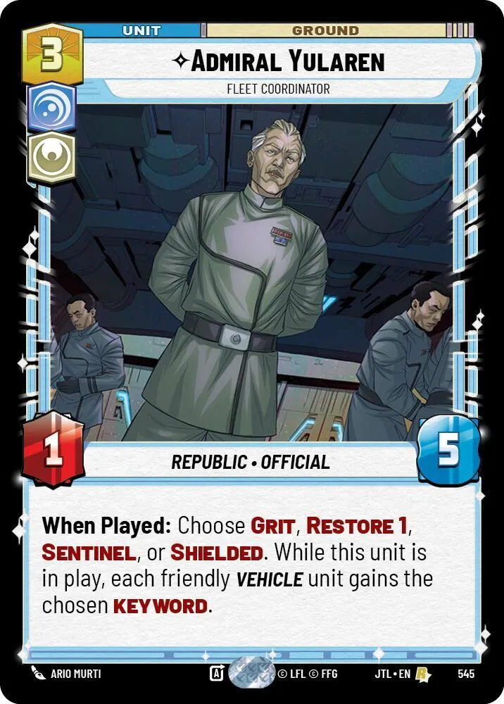 Admiral Yularen - Fleet Coordinator — Jump to Lightspeed — Star Wars: Unlimited
