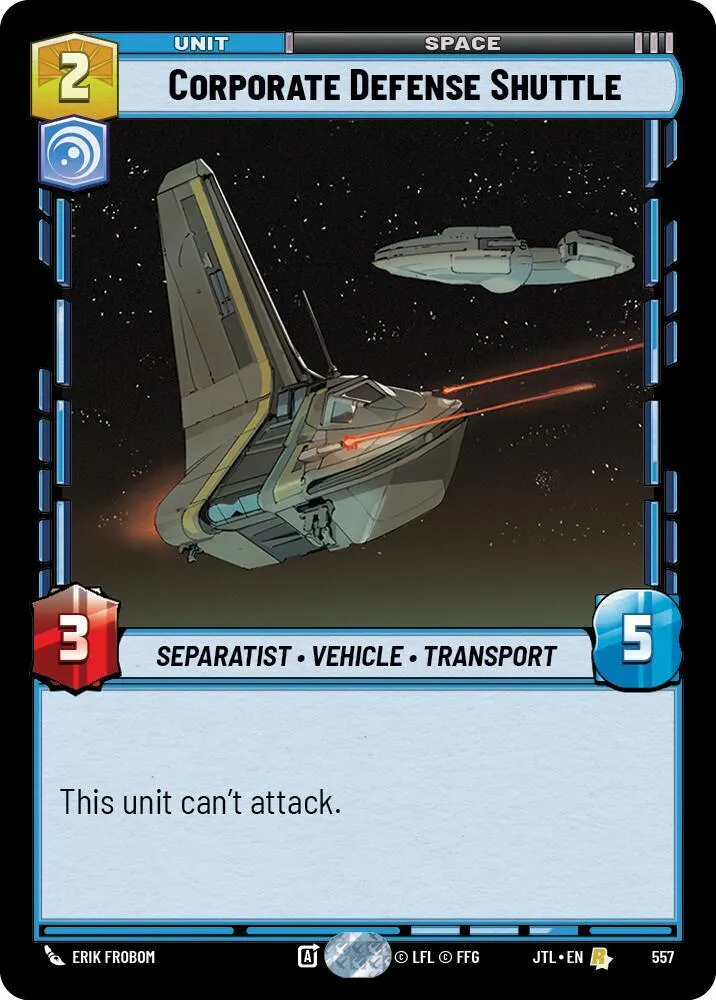 Corporate Defense Shuttle — Jump to Lightspeed — Star Wars: Unlimited