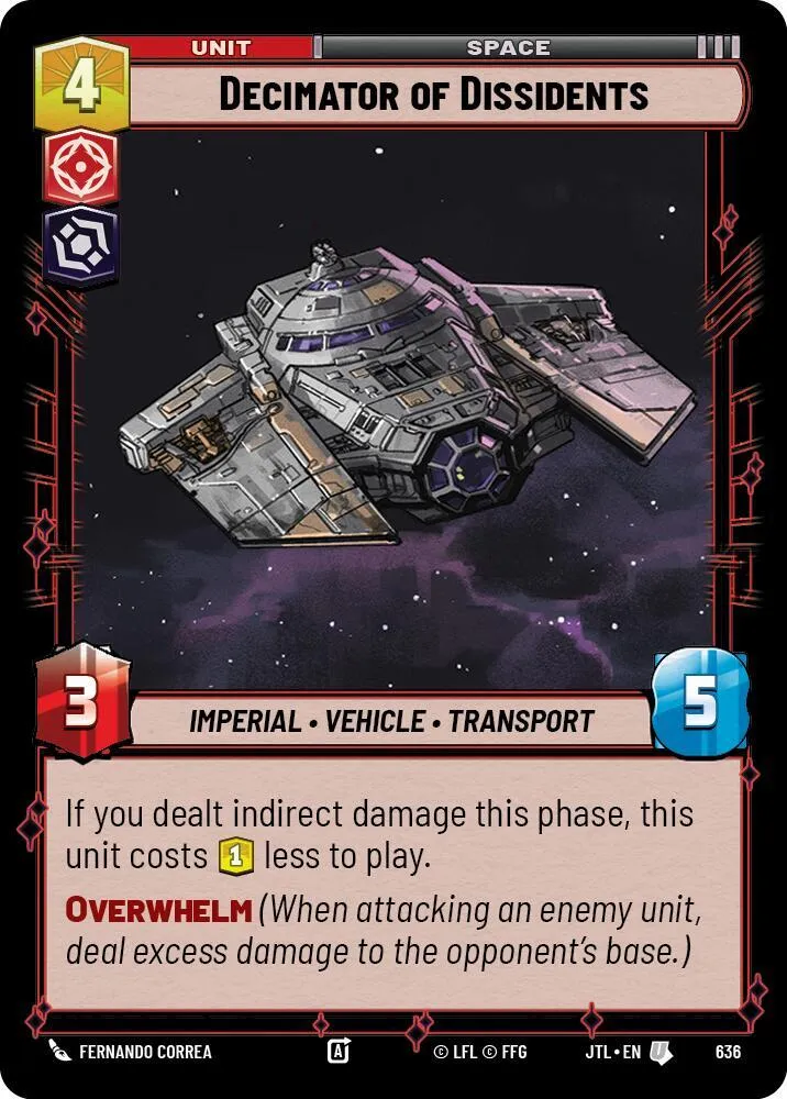 Decimator des Dissidents — Jump to Lightspeed — Star Wars: Unlimited