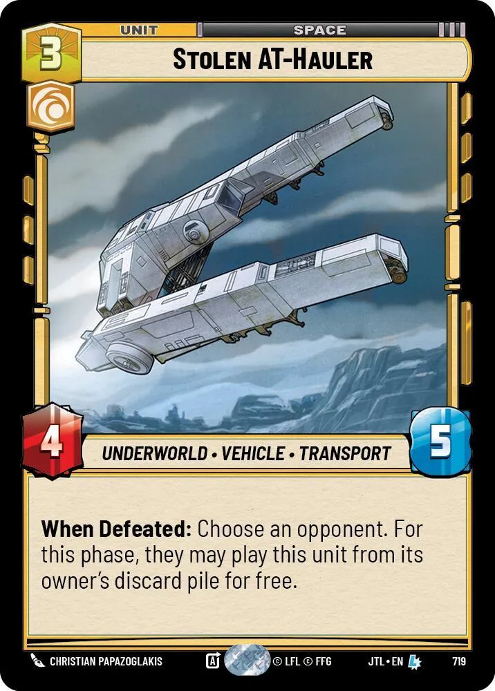 Stolen AT-Hauler — Jump to Lightspeed — Star Wars: Unlimited