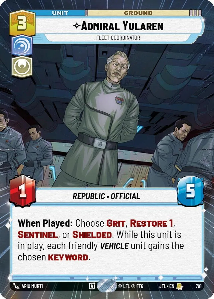 Amiral Yularen - Coordinateur De La Flotte — Jump to Lightspeed — Star Wars: Unlimited