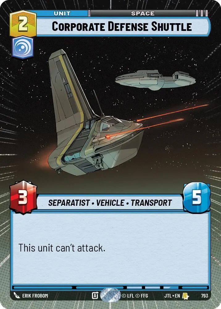 Navette de Défense Corporatiste — Jump to Lightspeed — Star Wars: Unlimited
