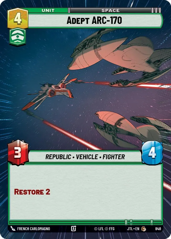 Adept ARC-170 — Jump to Lightspeed — Star Wars: Unlimited