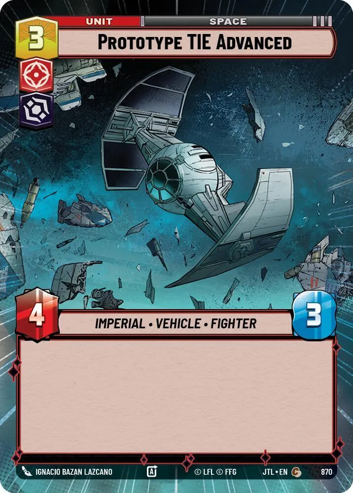 Prototype TIE Advanced — Jump to Lightspeed — Star Wars: Unlimited