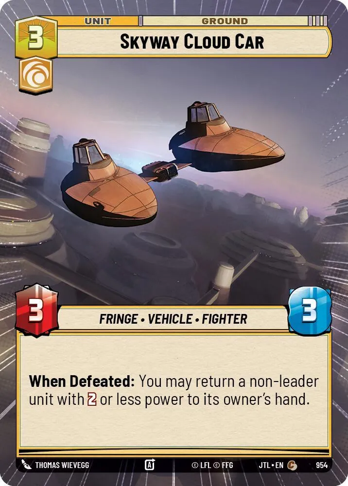 Voiture des Nuages de Ligne — Jump to Lightspeed — Star Wars: Unlimited