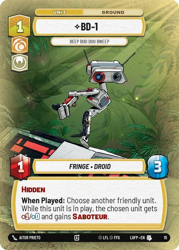 BD-1 - Beep Boo Boo Bweep — Legends of the Force: Weekly Play Promos — Star Wars: Unlimited