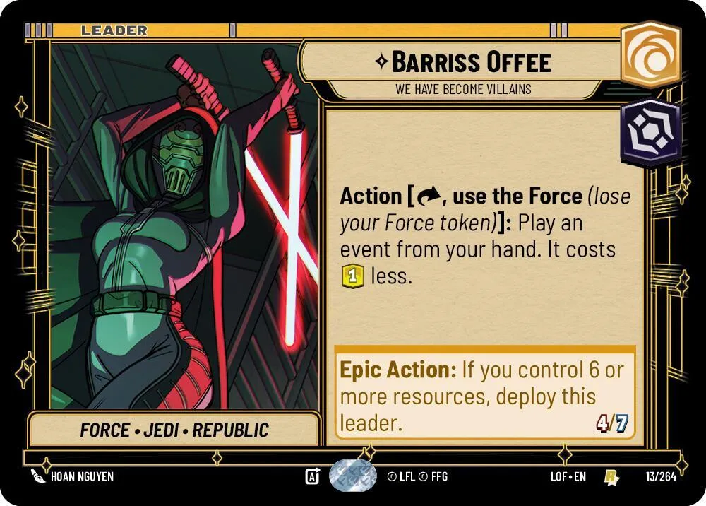 Barriss Offee - We Have Become Villains — Legends of the Force — Star Wars: Unlimited