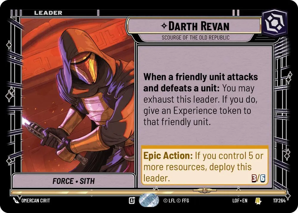 Darth Revan - Scourge of the Old Republic — Legends of the Force — Star Wars: Unlimited