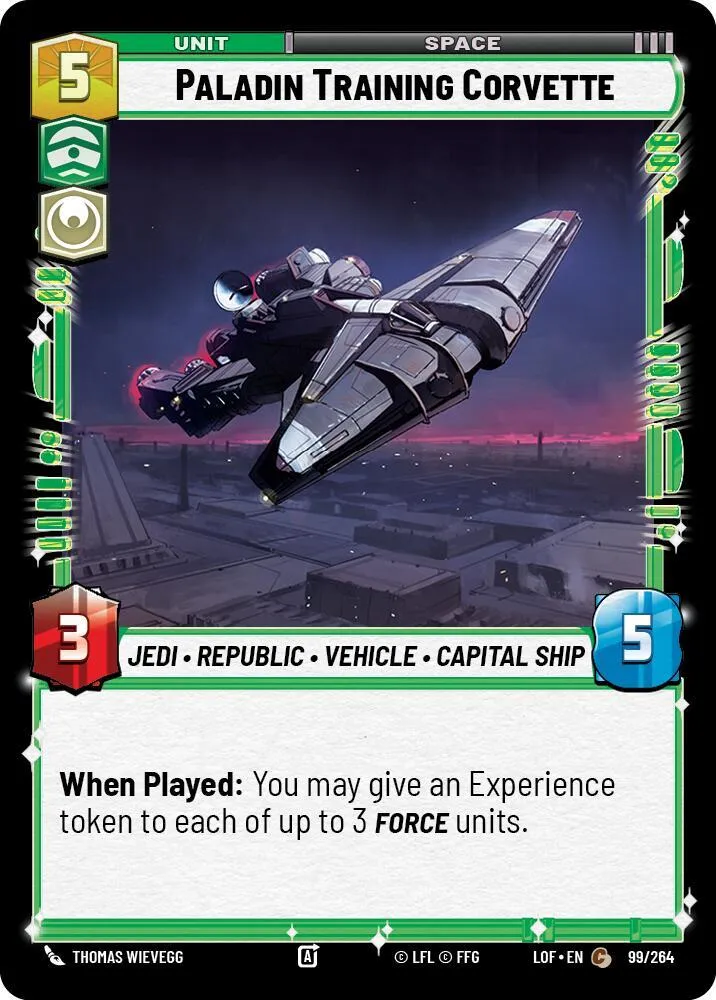 Corvette d'Entraînement Paladin — Legends of the Force — Star Wars: Unlimited