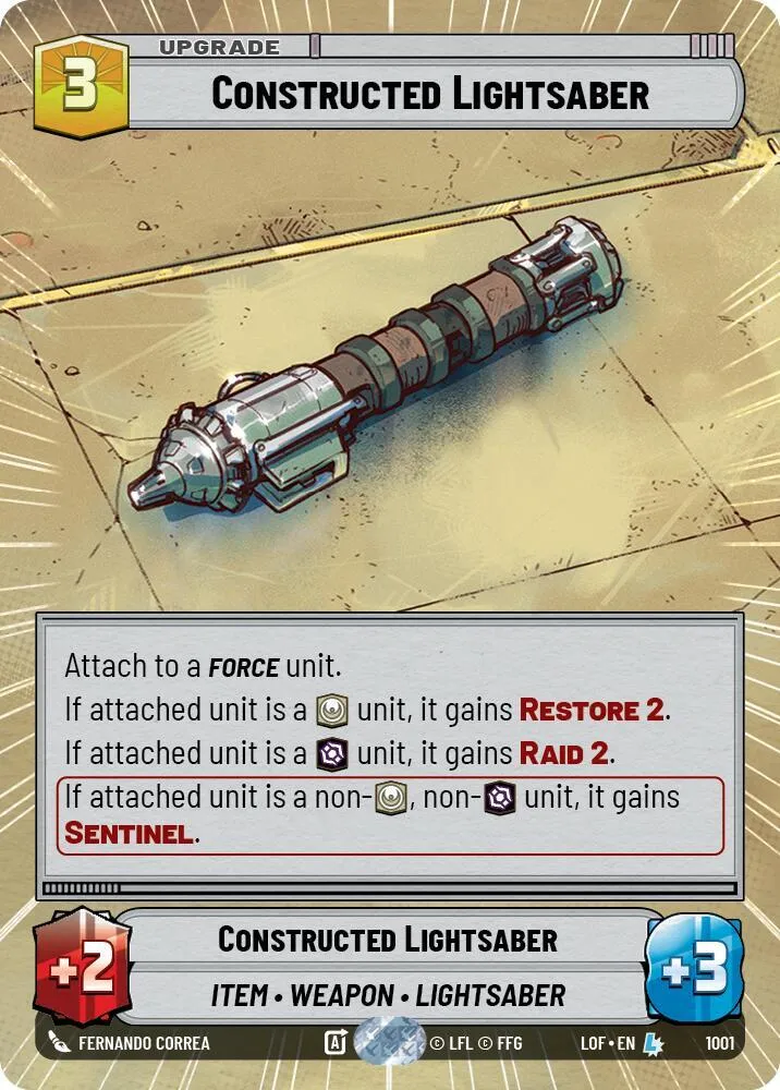 Sabre Laser Assemblé — Legends of the Force — Star Wars: Unlimited