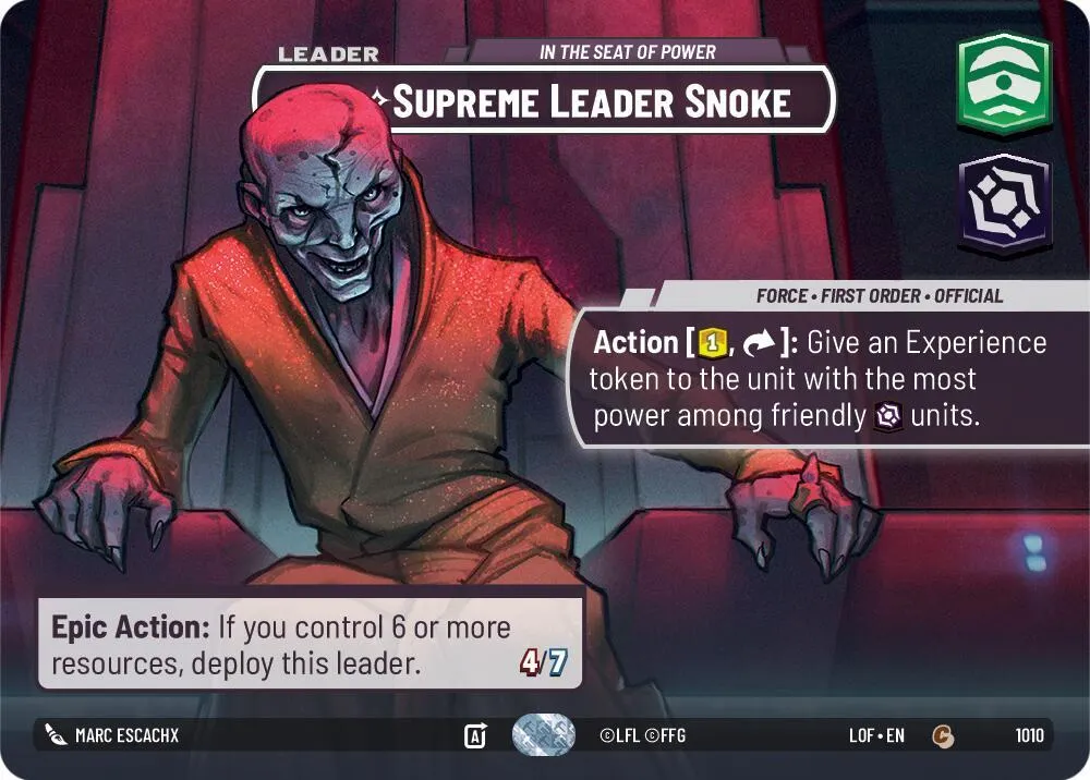 Suprême Leader Snoke - Au Siège Du Pouvoir — Legends of the Force — Star Wars: Unlimited