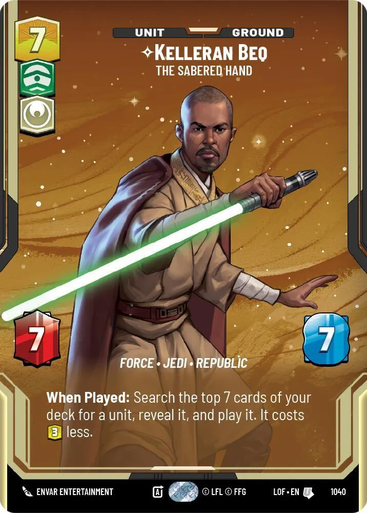 Kelleran Beq - The Sabered Hand — Legends of the Force — Star Wars: Unlimited