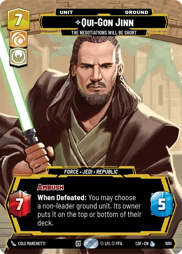 Qui-Gon Jinn - The Negotiations Will Be Short — Legends of the Force — Star Wars: Unlimited