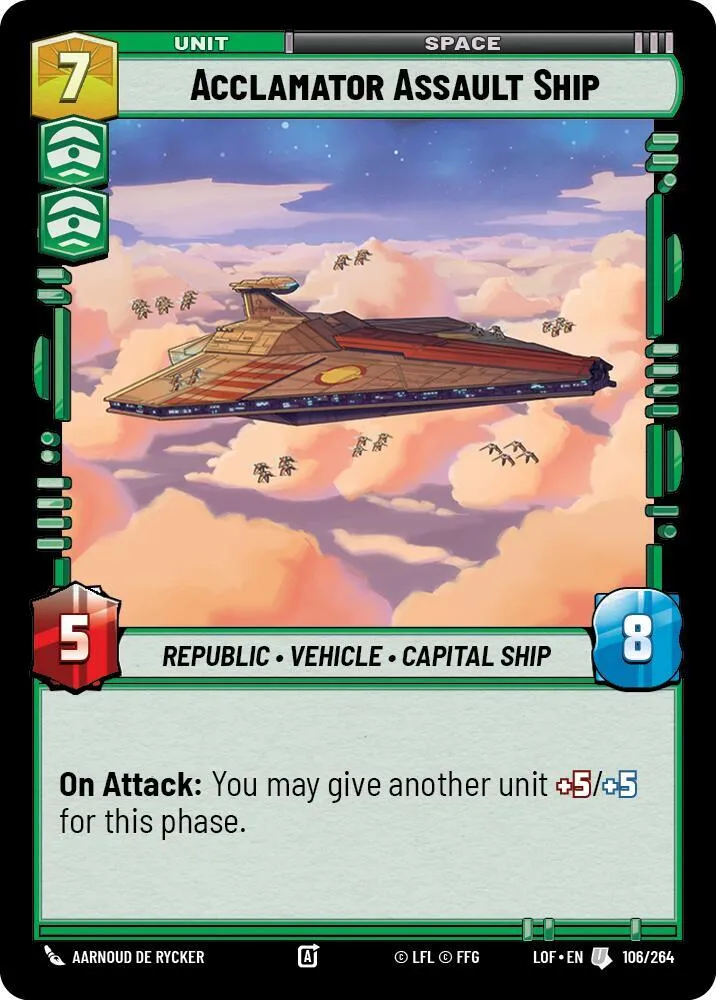 Vaisseau d'Assaut Acclamator — Legends of the Force — Star Wars: Unlimited