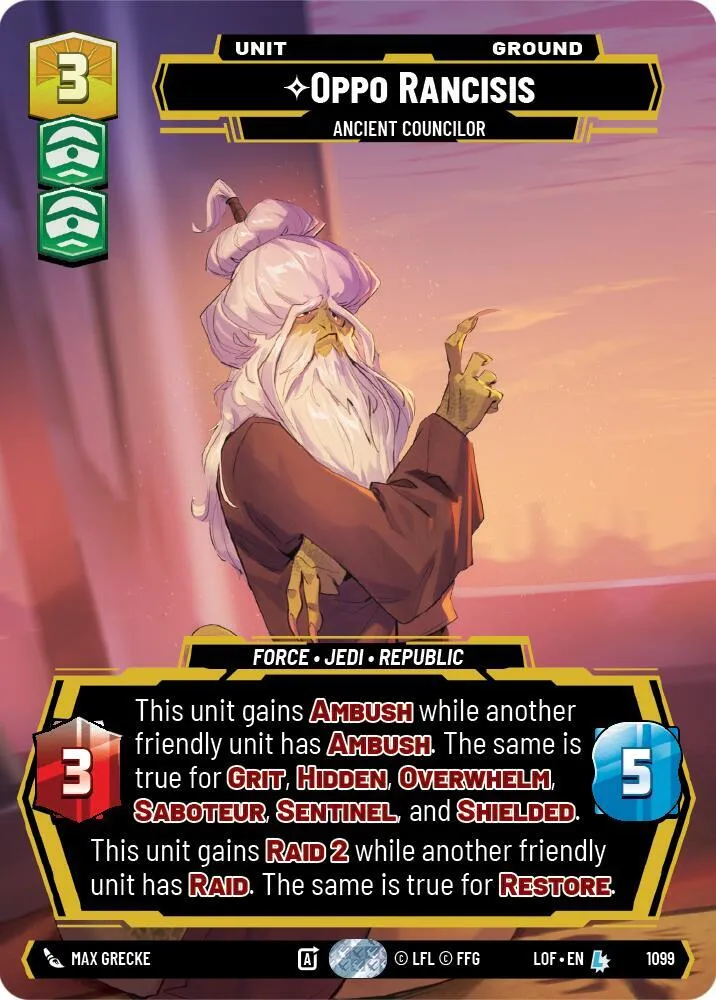 Oppo Rancisis - Ancient Councilor — Legends of the Force — Star Wars: Unlimited