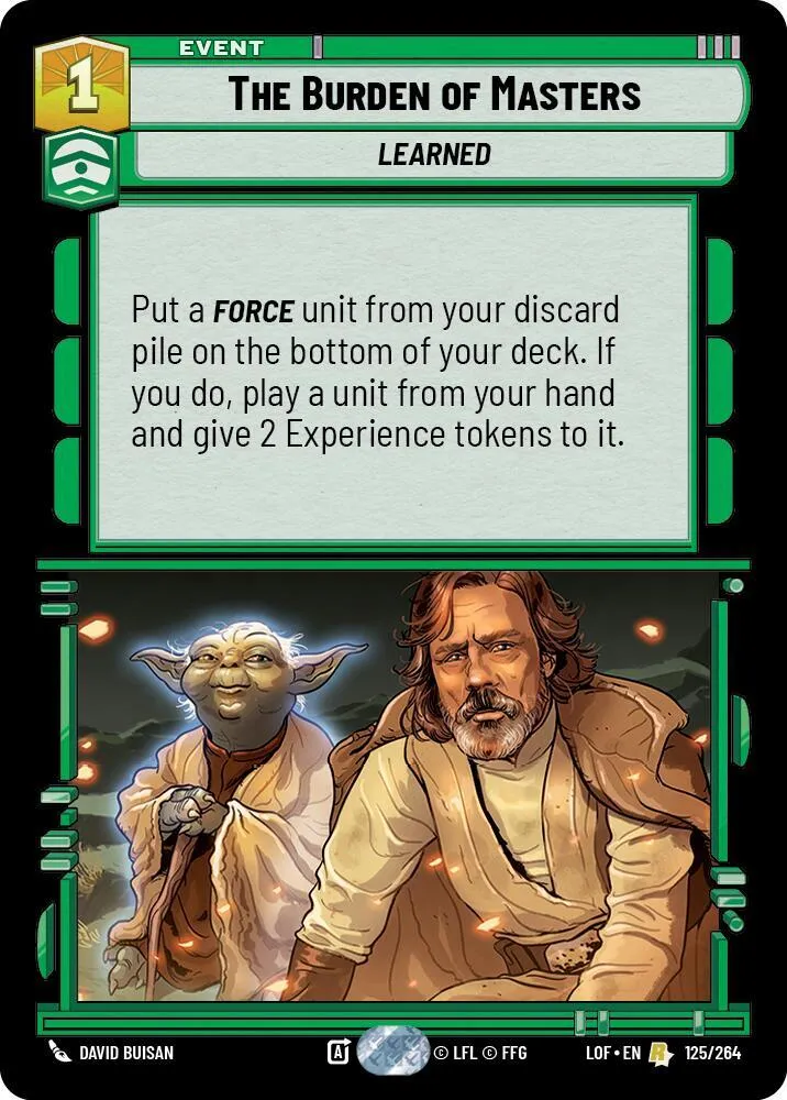 The Burden of Masters — Legends of the Force — Star Wars: Unlimited
