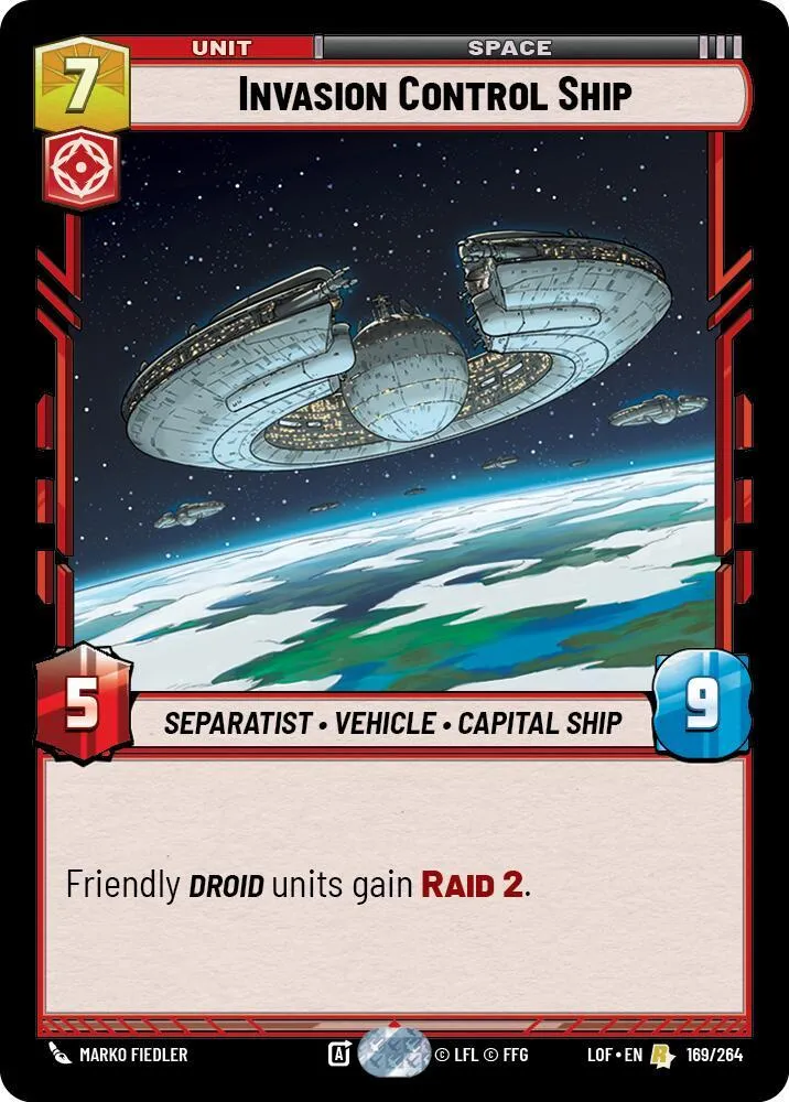Vaisseau de Contrôle d'Invasion — Legends of the Force — Star Wars: Unlimited