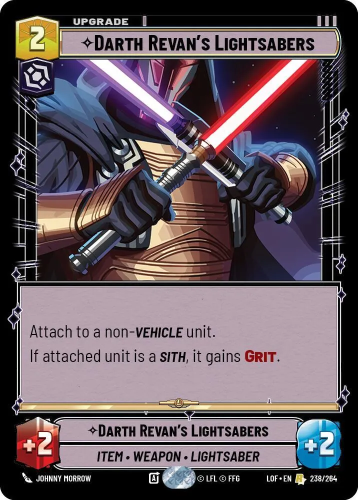 Sabres Laser de Dark Revan — Legends of the Force — Star Wars: Unlimited